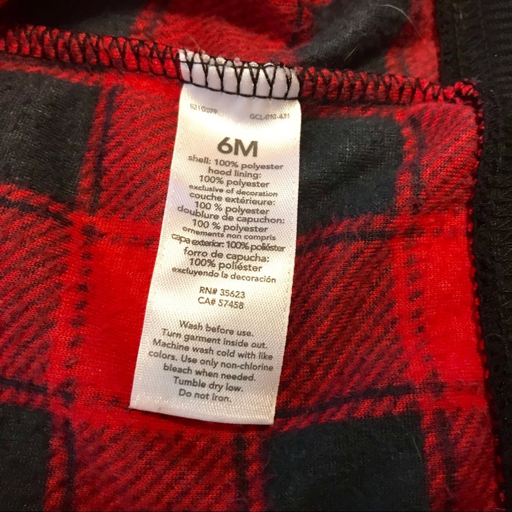 CARTER’S Just One You Infant Fleece Plaid Jacket - Picture 5 of 7